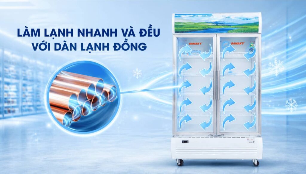Hệ thống làm lạnh đều tủ mát Sanaky VH-6009HP