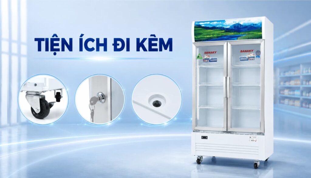 Bánh xe di chuyển tủ mát Sanaky VH-6009HP