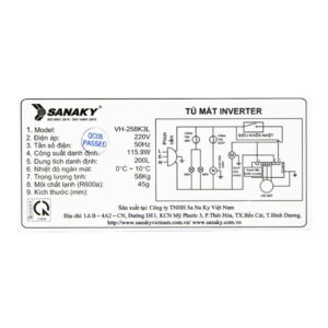Tủ mát Sanaky 210 lít inverter VH-258K3L