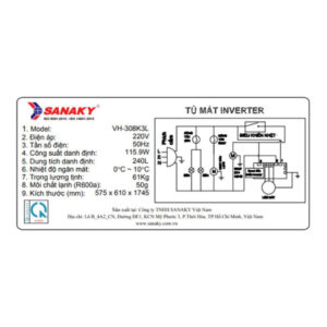 Tủ mát Sanaky 240 lít inverter VH-308K3L