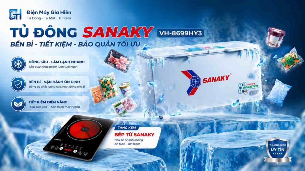 Tủ đông Sanaky VH-8699HY3 - Bền bỉ, tiết kiệm, bảo quản tối ưu